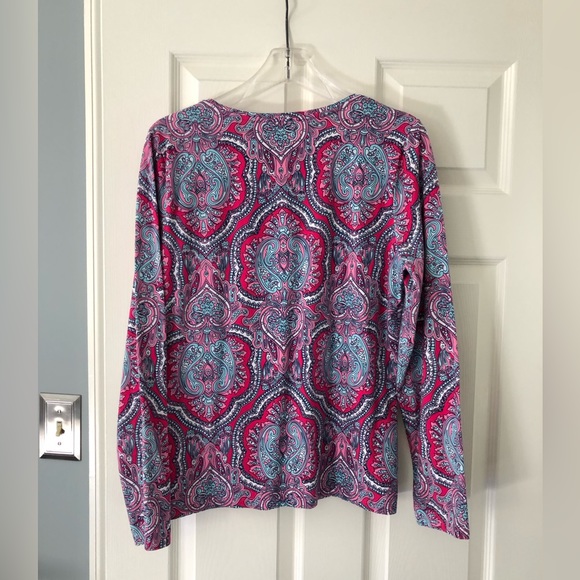 Like new!! Talbots Long Sleeve Paisley Tee Shirt - Picture 2 of 3